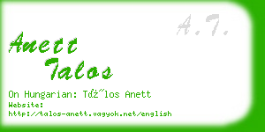 anett talos business card